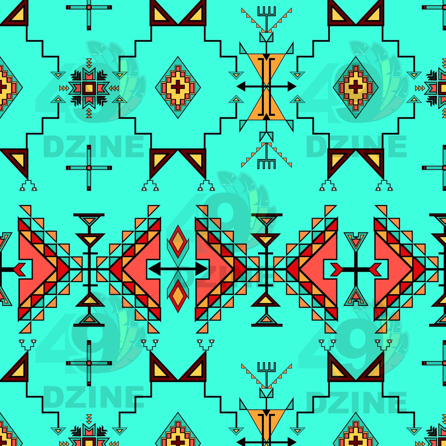 Thunder Flight Turquoise Fabric