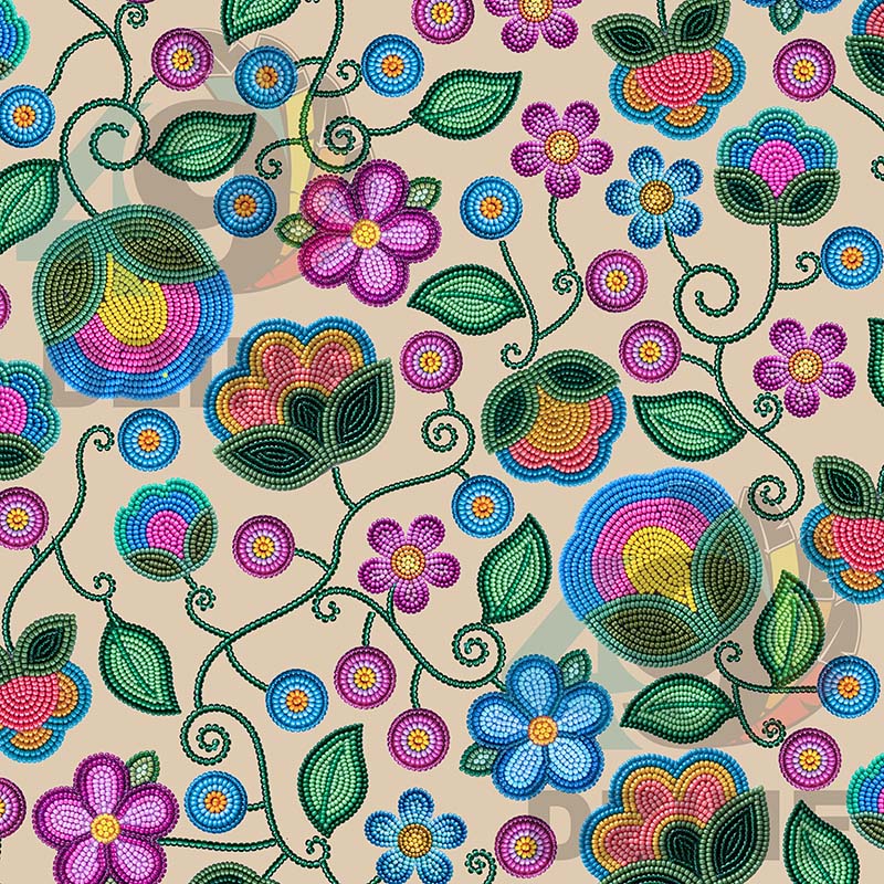 Turquoise Sunbeam Cream Fabric