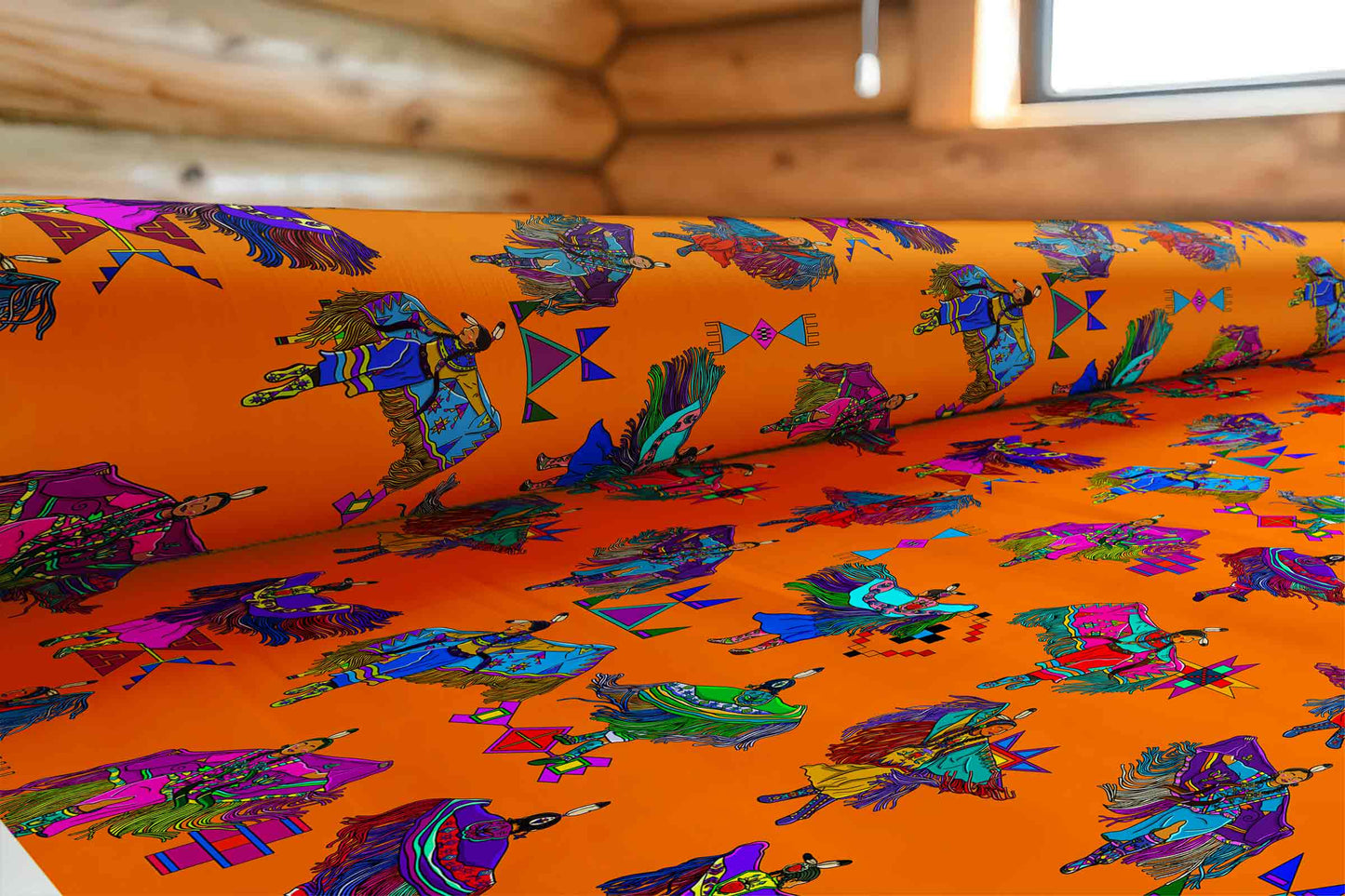 Women's Fancy Dancers Orange Large Fabric