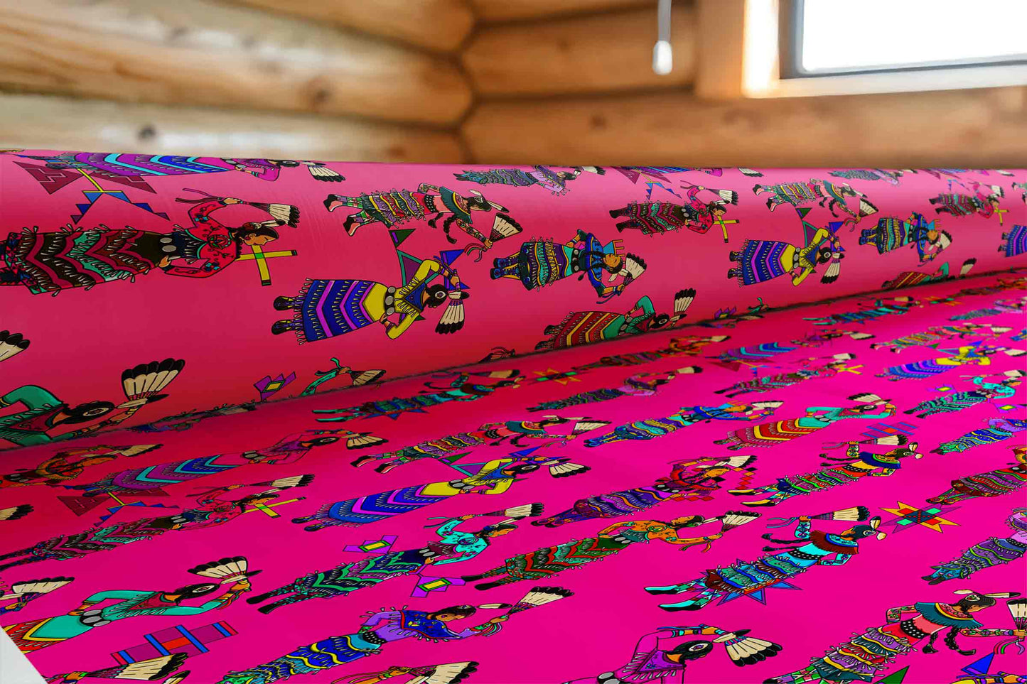 Women's Jingle Dancers Pink Large Fabric