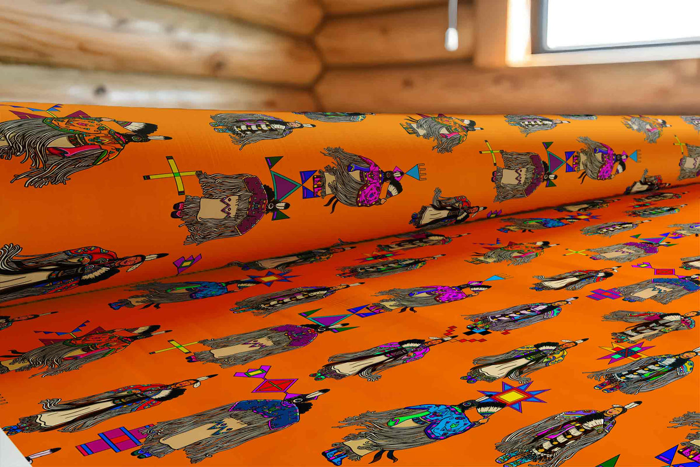 Women's Tradish Dancers Orange Large Fabric