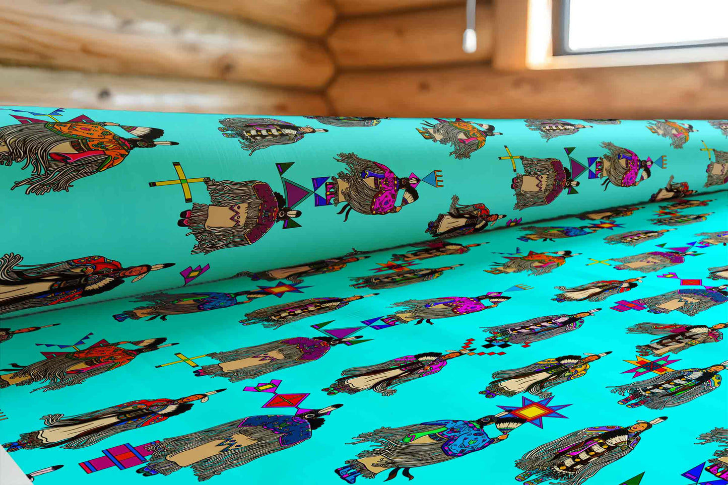 Women's Tradish Dancers Turquoise Large Fabric