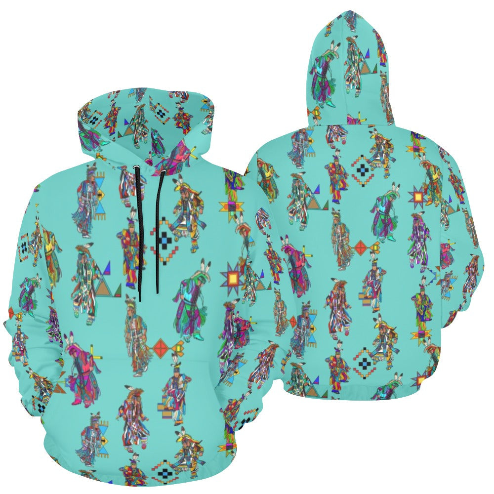 Men's Grass Dancers Eggshell Blue Hoodie for Men