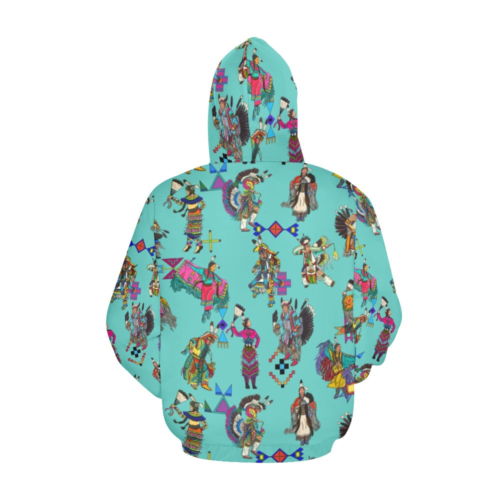 Grand Entry Dancers Eggshell Blue Hoodie for Women