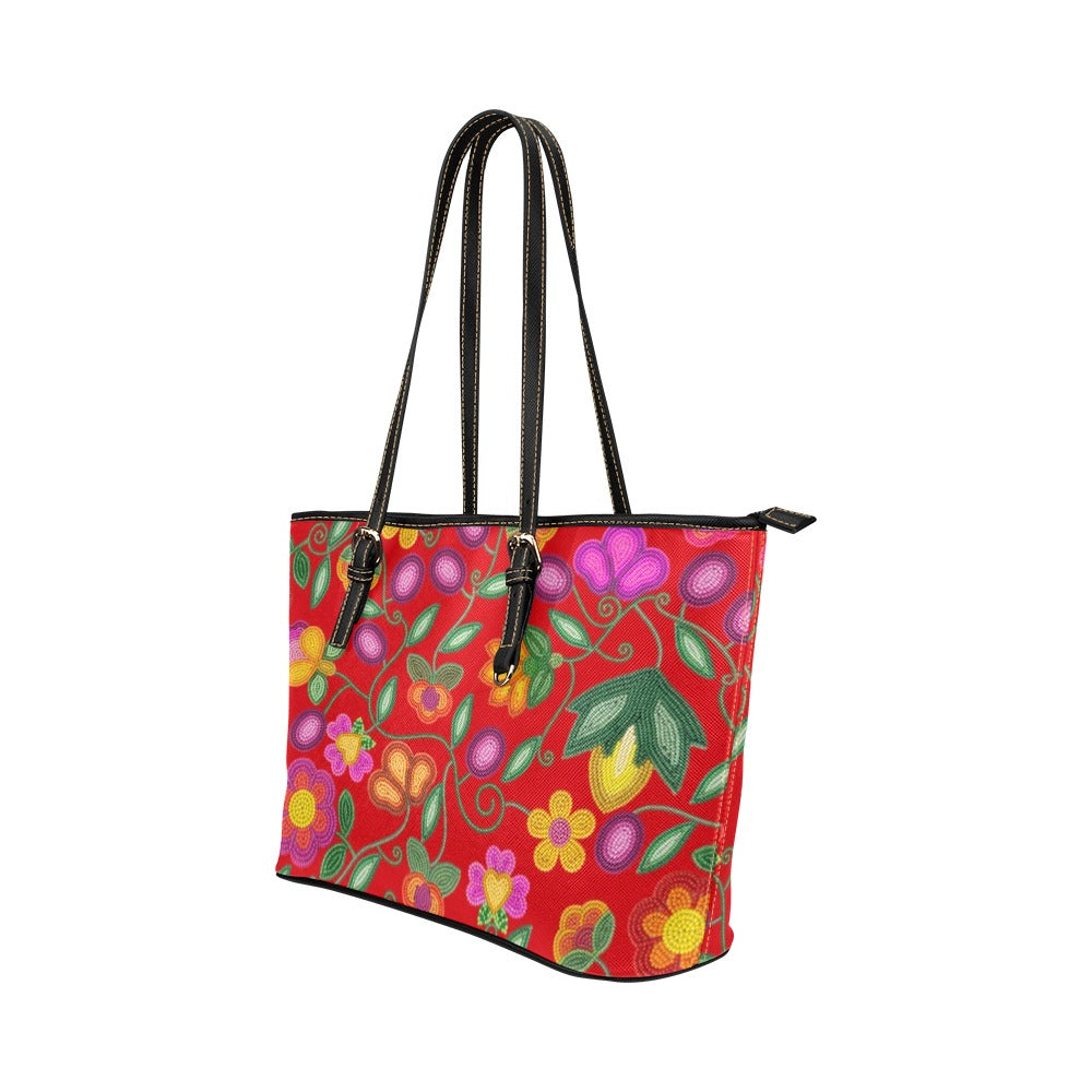 Boreal Bounty Red Leather Tote