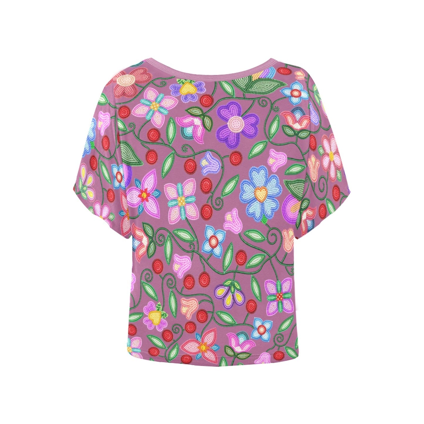 Petal Harmony Dusty Rose Batwing Blouse