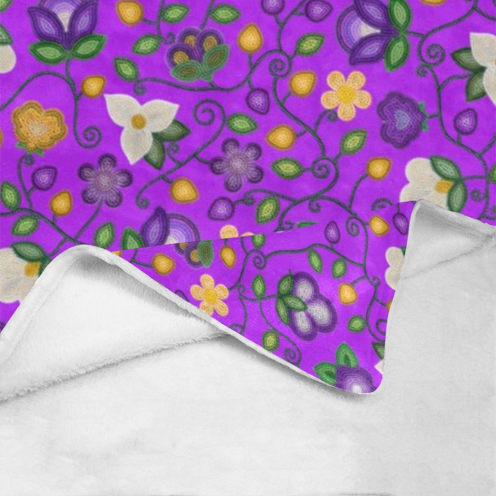 Midnight Moss Bloom Purple X-Large Micro Fleece Blanket