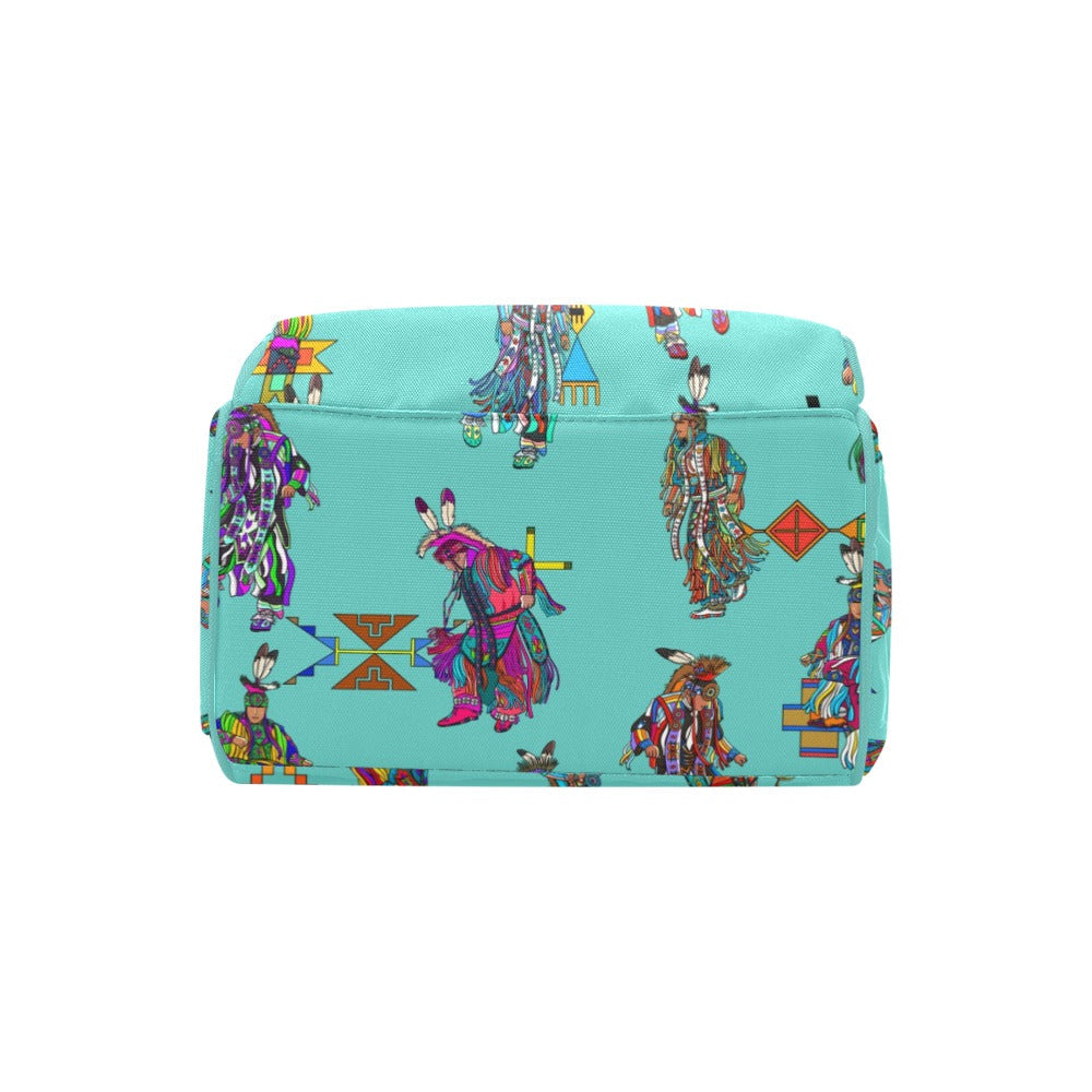 Men's Grass Dancers Eggshell Blue Multi-Function Diaper Backpack