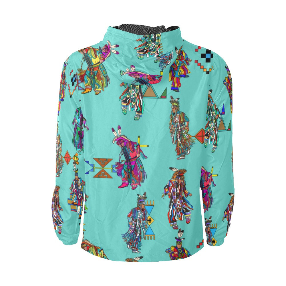 Men's Grass Dancers Eggshell Blue Men's Windbreaker