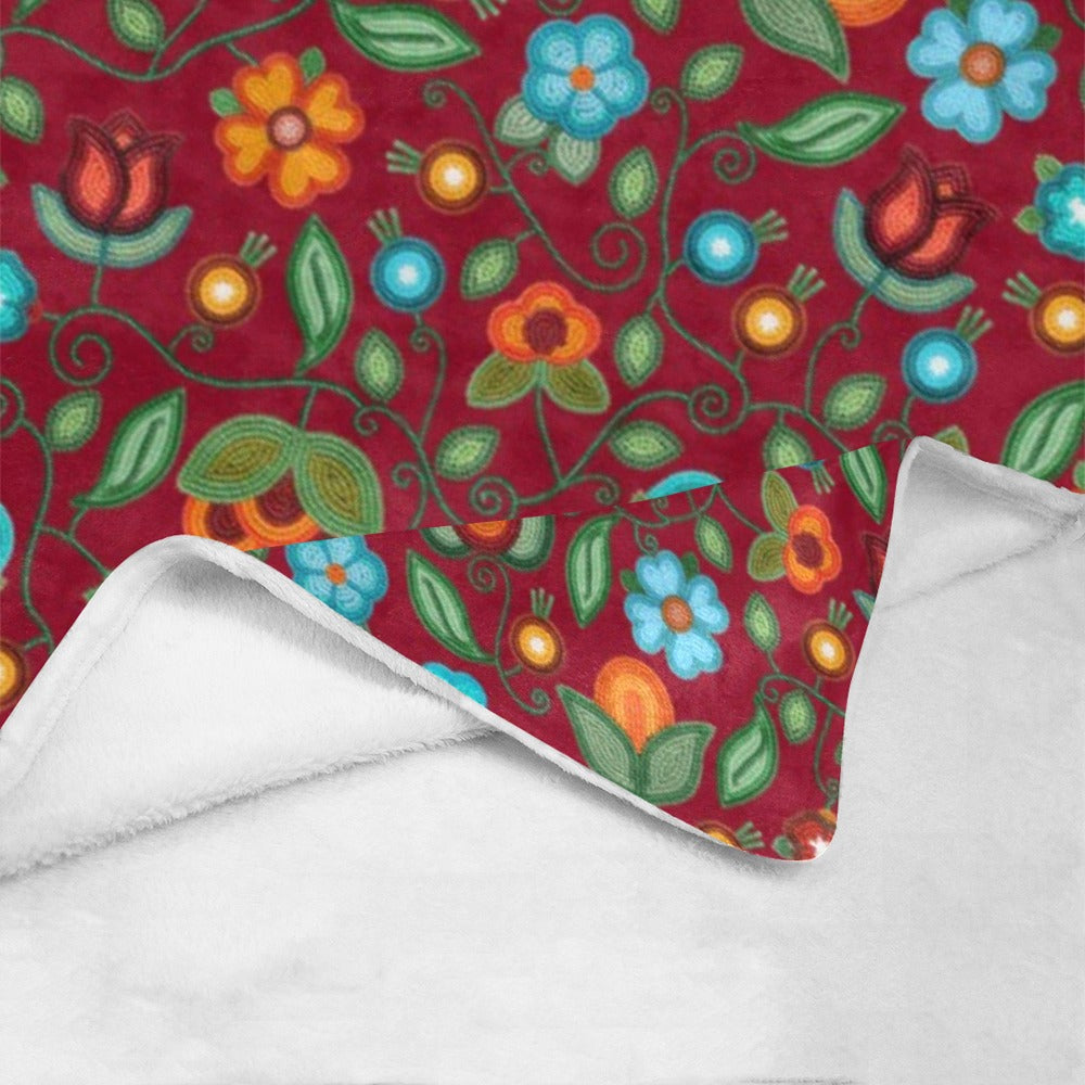 Prairie Fire Petals Red X-Large Micro Fleece Blanket