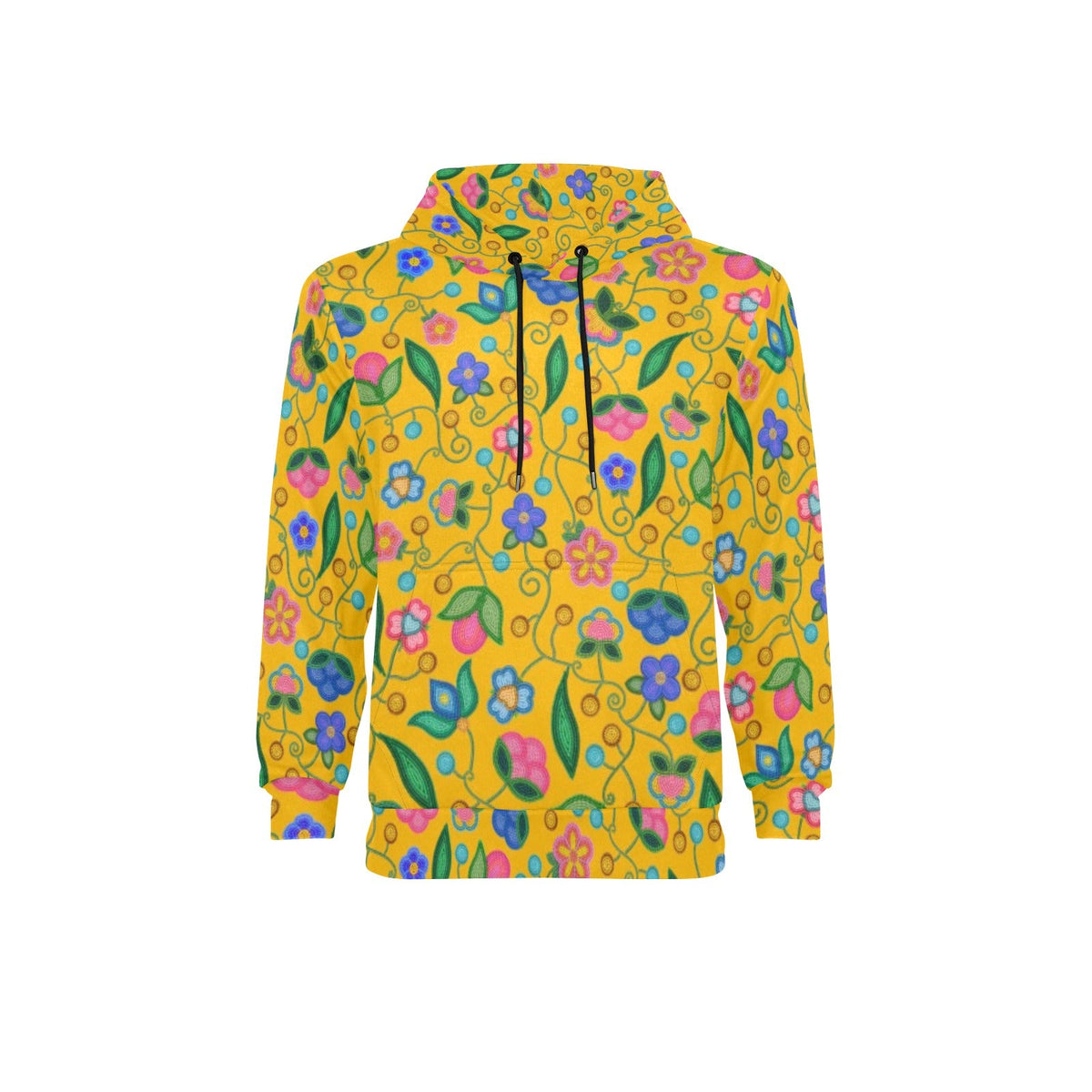 Skyberry Serenade Yellow Fleece Hoodie by 49 Dzine