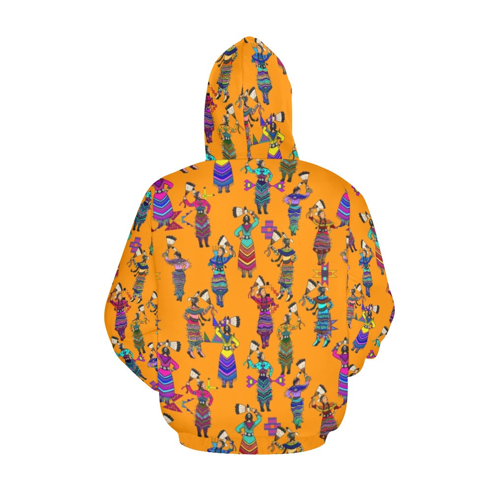 Women's Jingle Dancers Orange Hoodie for Women