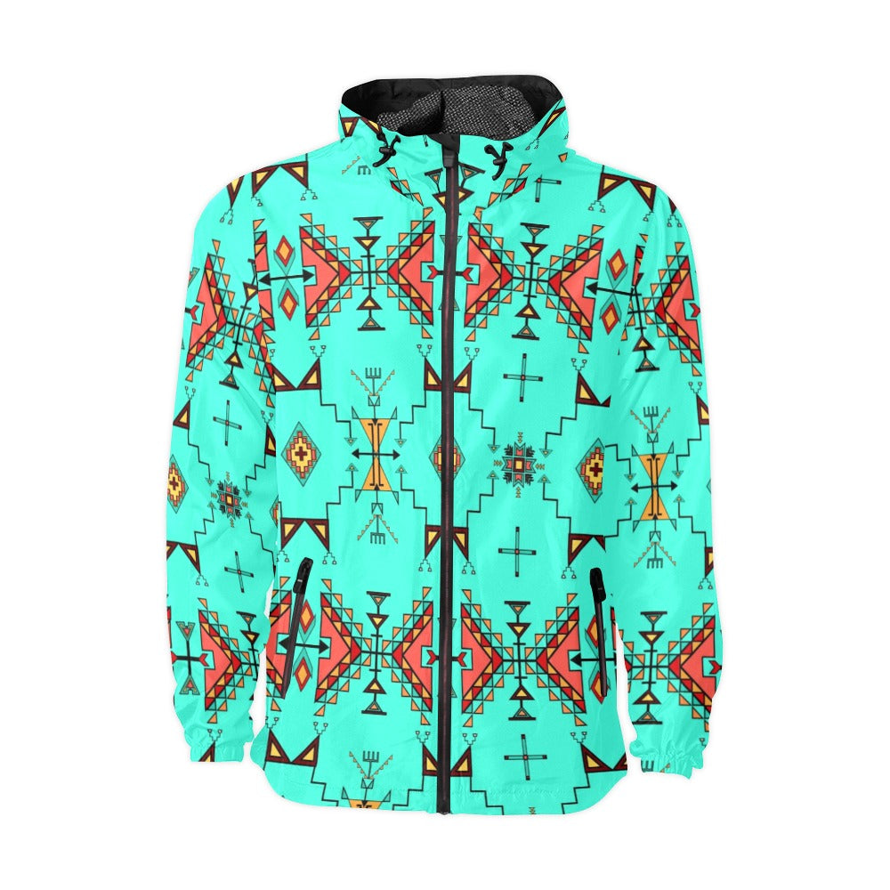 Thunder Flight Turquoise Windbreaker – Men's Jacket by 49 Dzine