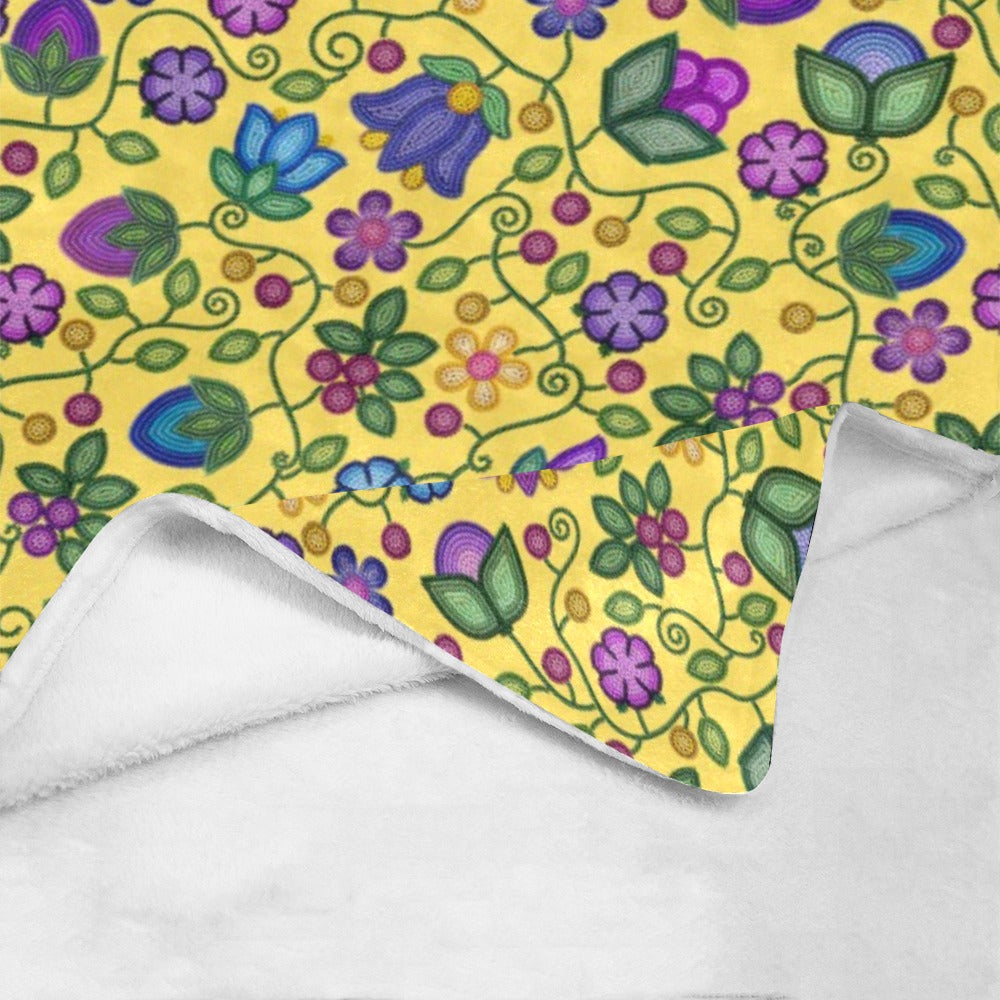 Bloom Uplift Yellow Large Micro Fleece Blanket