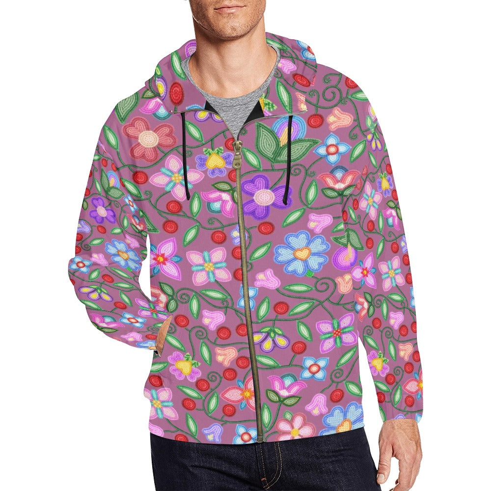 Petal Harmony Zip Hoodie