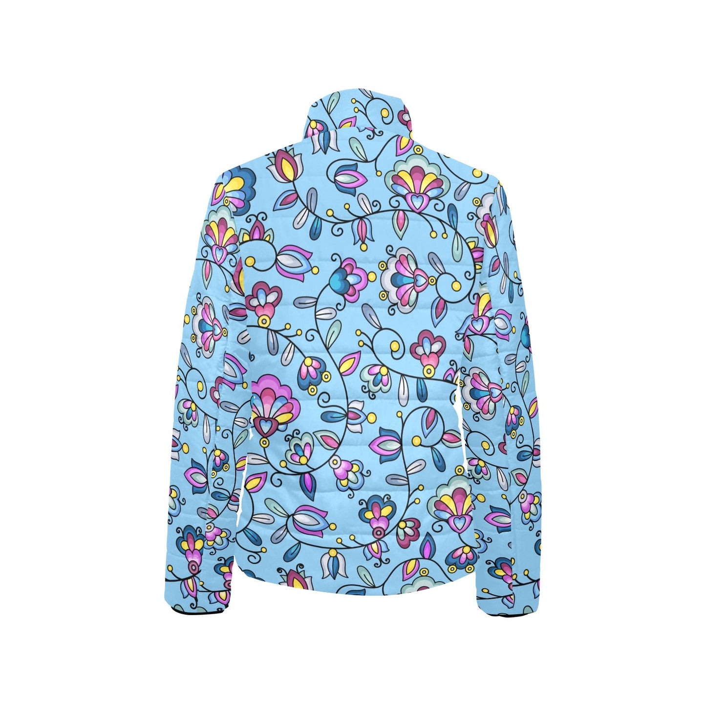 Autumn Bundle Blessing Blue Women's Stand Collar Padded Jacket