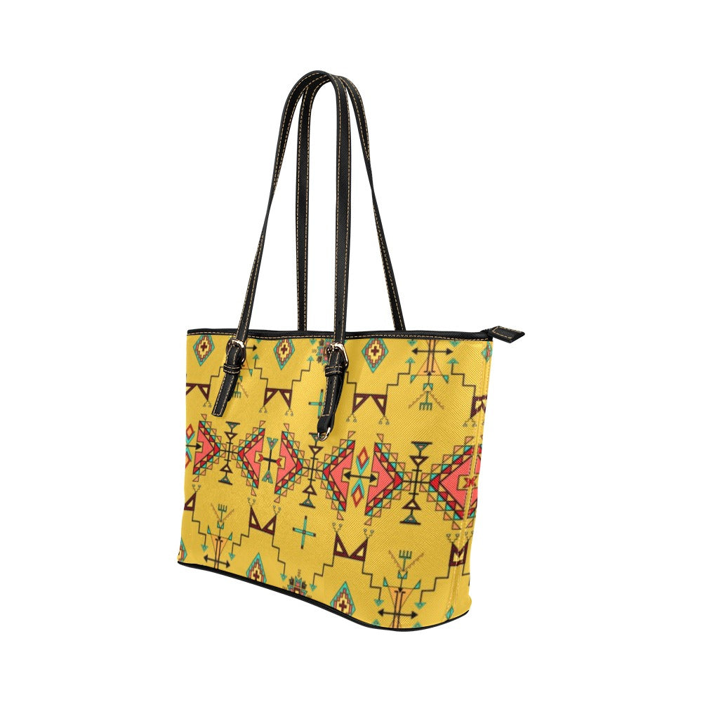 Thunder Flight Yellow Leather Tote
