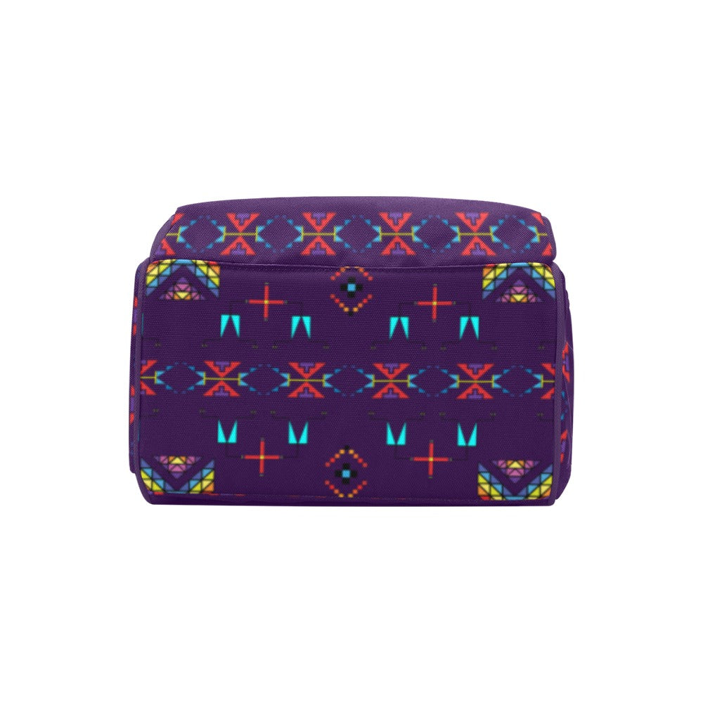 Rainy Chief Rainbow Dark Purple Multi-Function Diaper Backpack