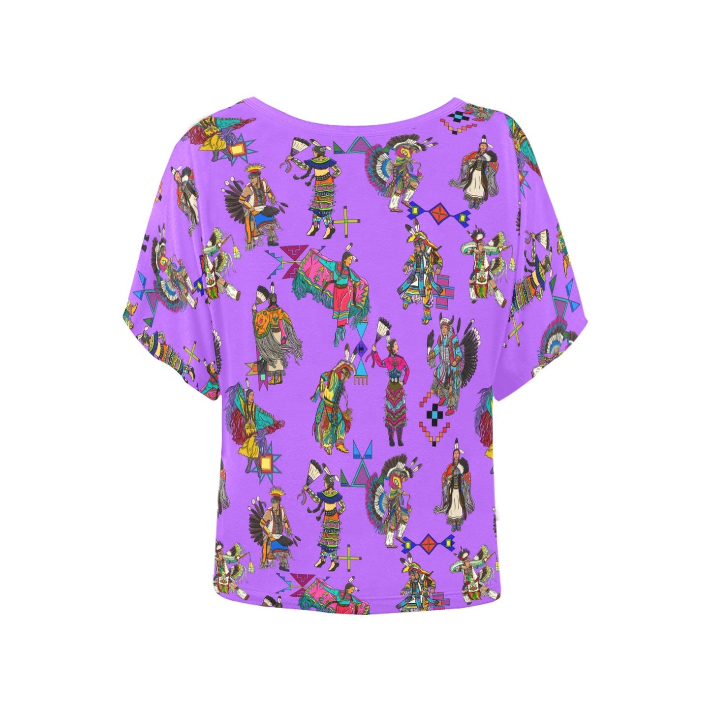 Grand Entry Dancers Purple Women's Batwing-Sleeved Blouse T shirt