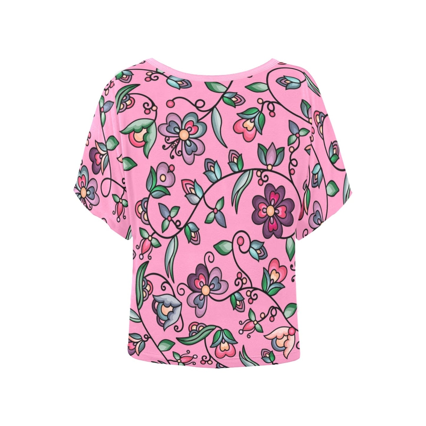 Amber Evening Garland Pink Women's Batwing-Sleeved Blouse T shirt