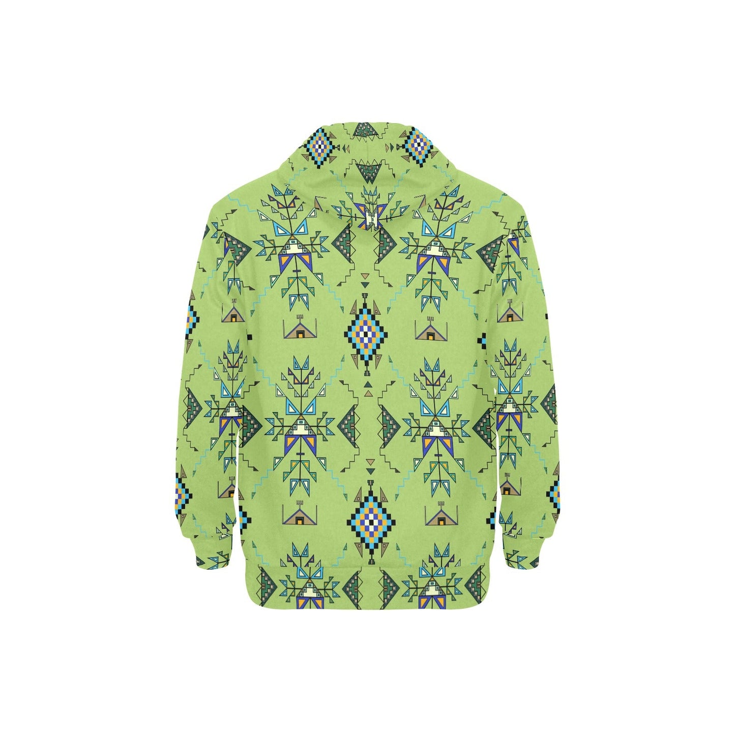 Bear Shield Green Men's Long Sleeve Fleece Hoodie