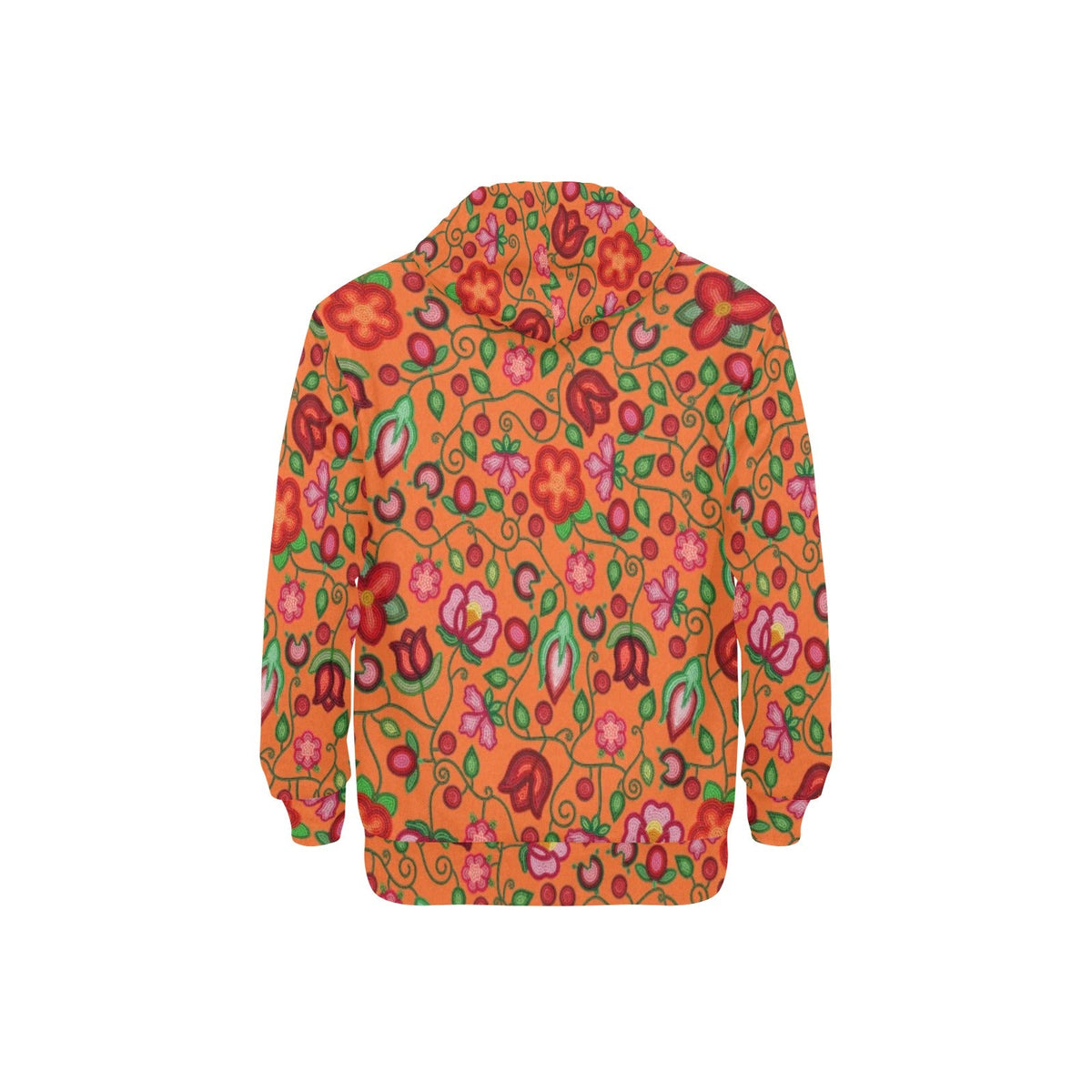 Rose Reverie Orange Fleece Hoodie