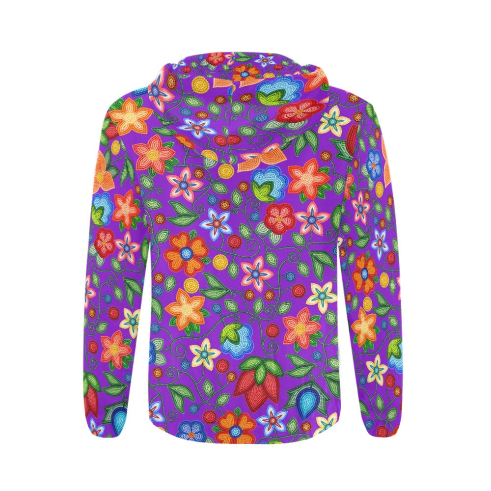 Morning Harmony Purple Zip Hoodie