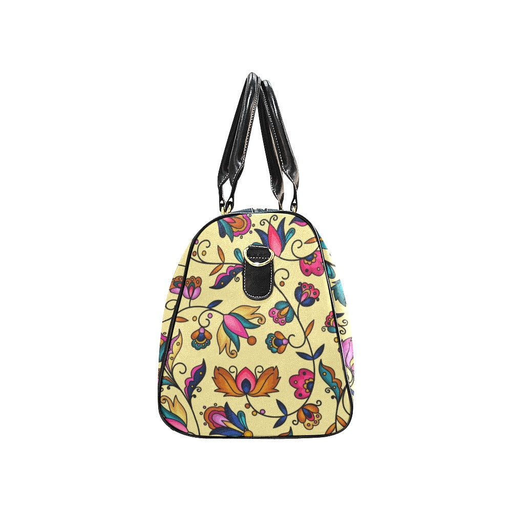 Copper Prairie Petals Yellow Large Travel Bag