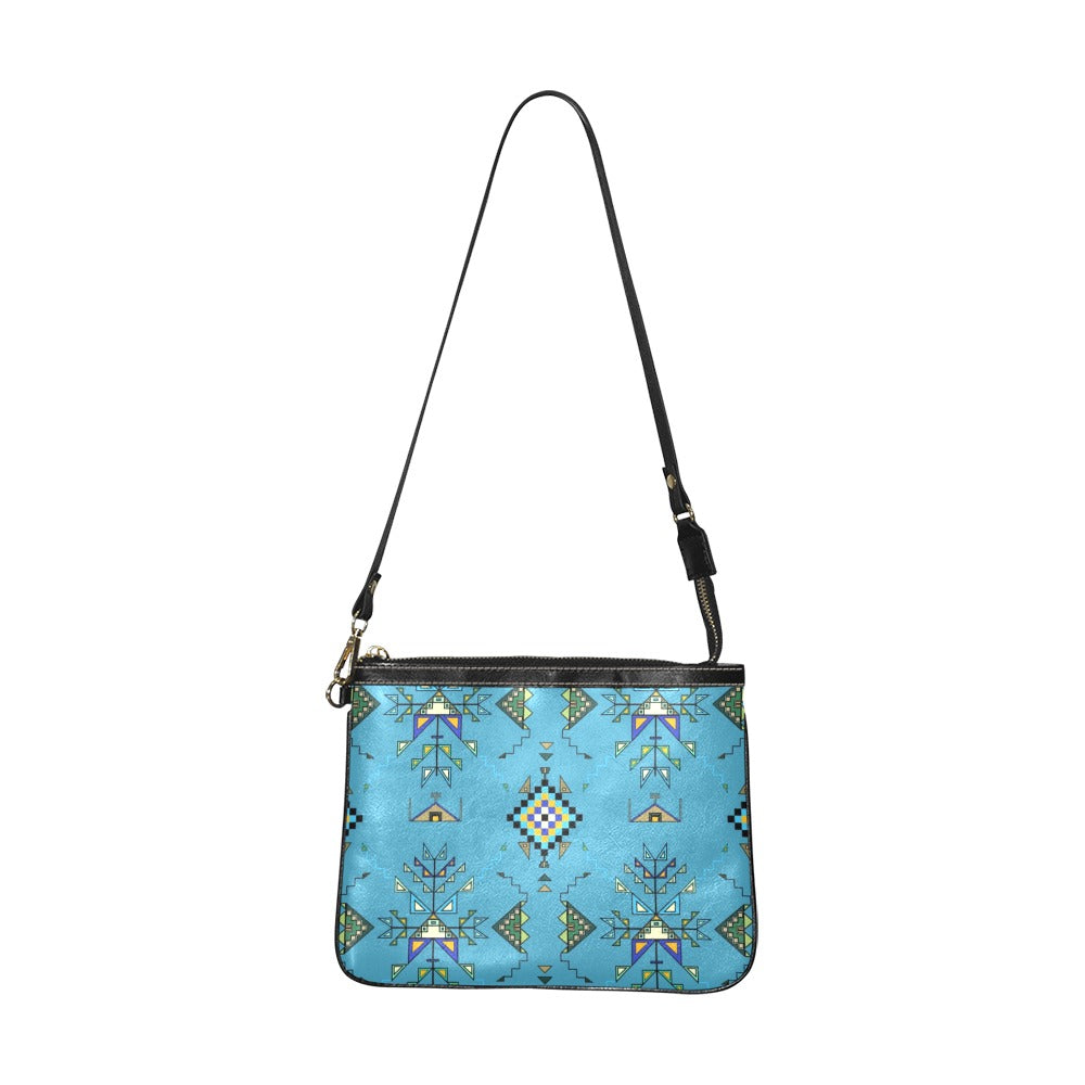 Bear Shield Blue Small Shoulder Bag