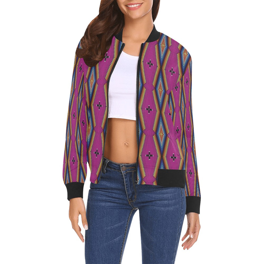 Diamond in the Bluff Pink Bomber Jacket for Women