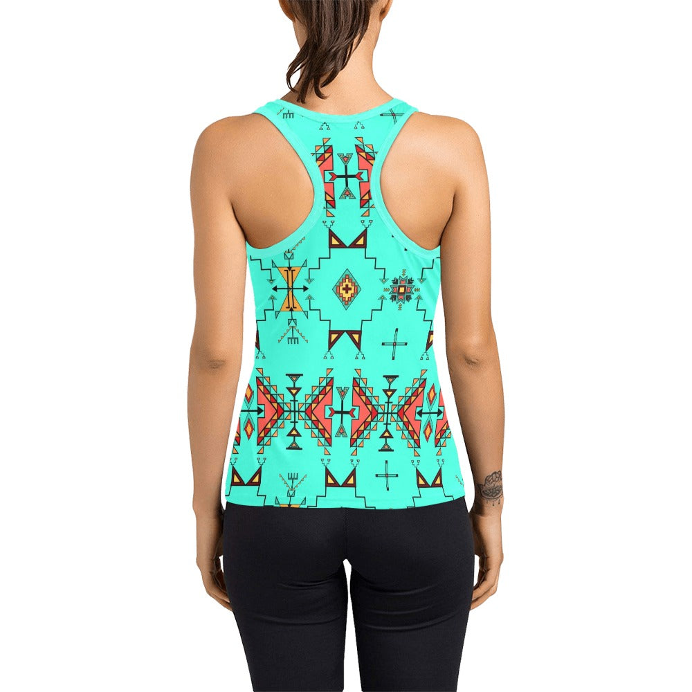 Thunder Flight Turquoise Women's Racerback Tank Top