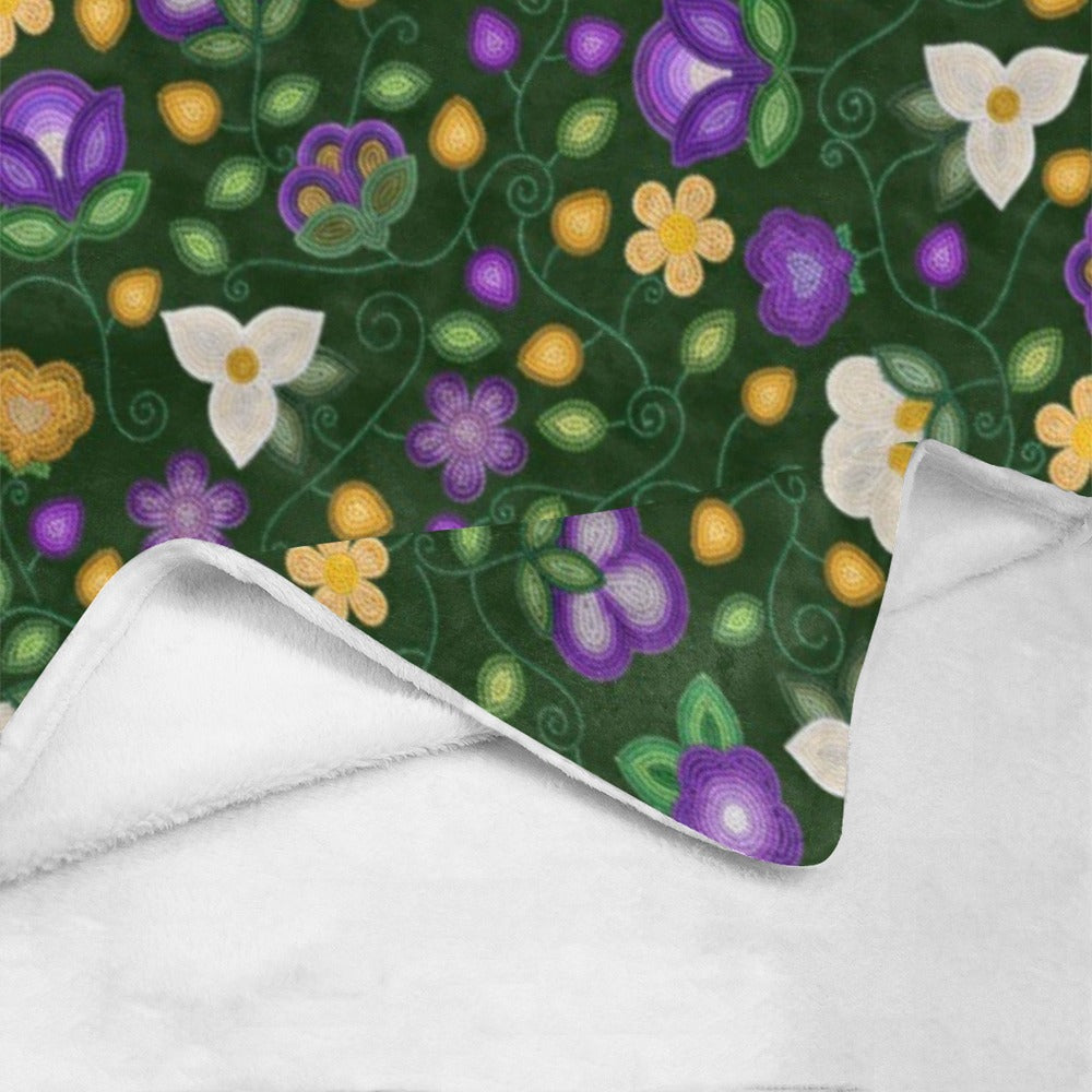 Midnight Moss Bloom Forest Small Micro Fleece Blanket