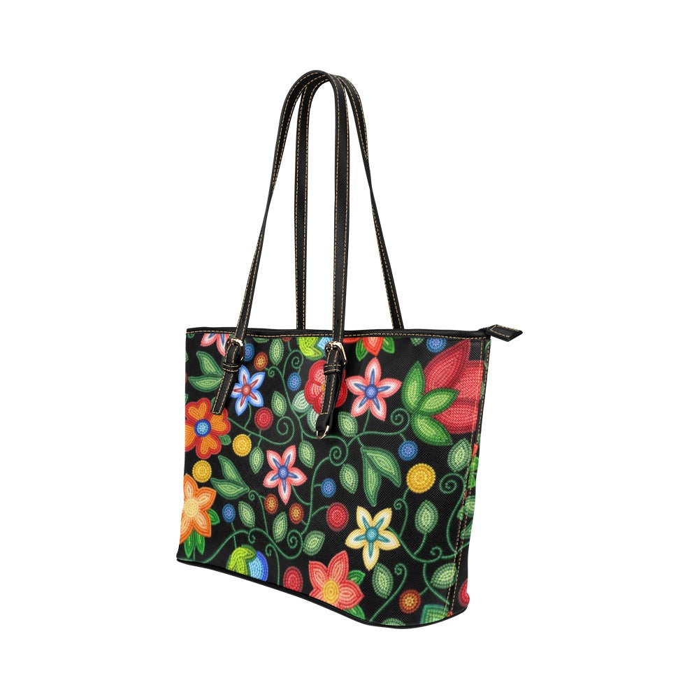 Morning Harmony Black Leather Tote