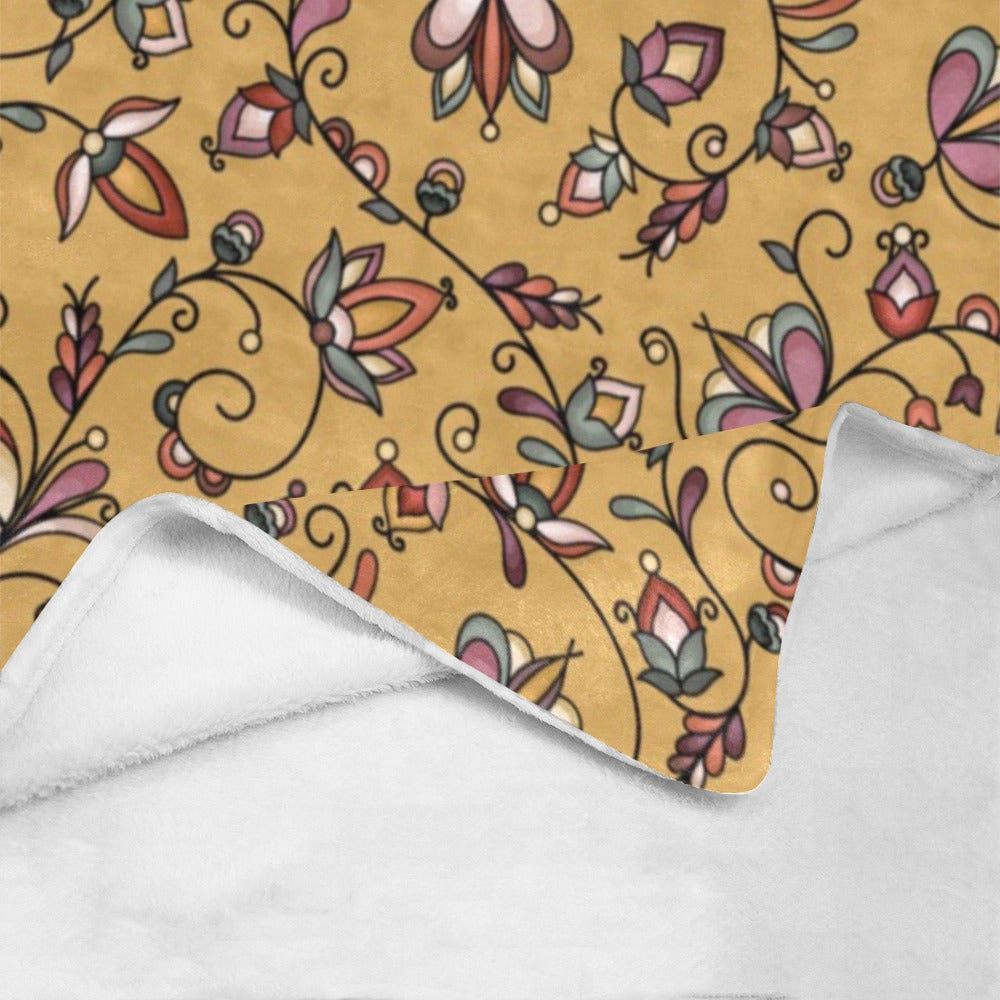 Burnt Sky Petals Gold Ultra-Soft Micro Fleece Blanket 40"x50"
