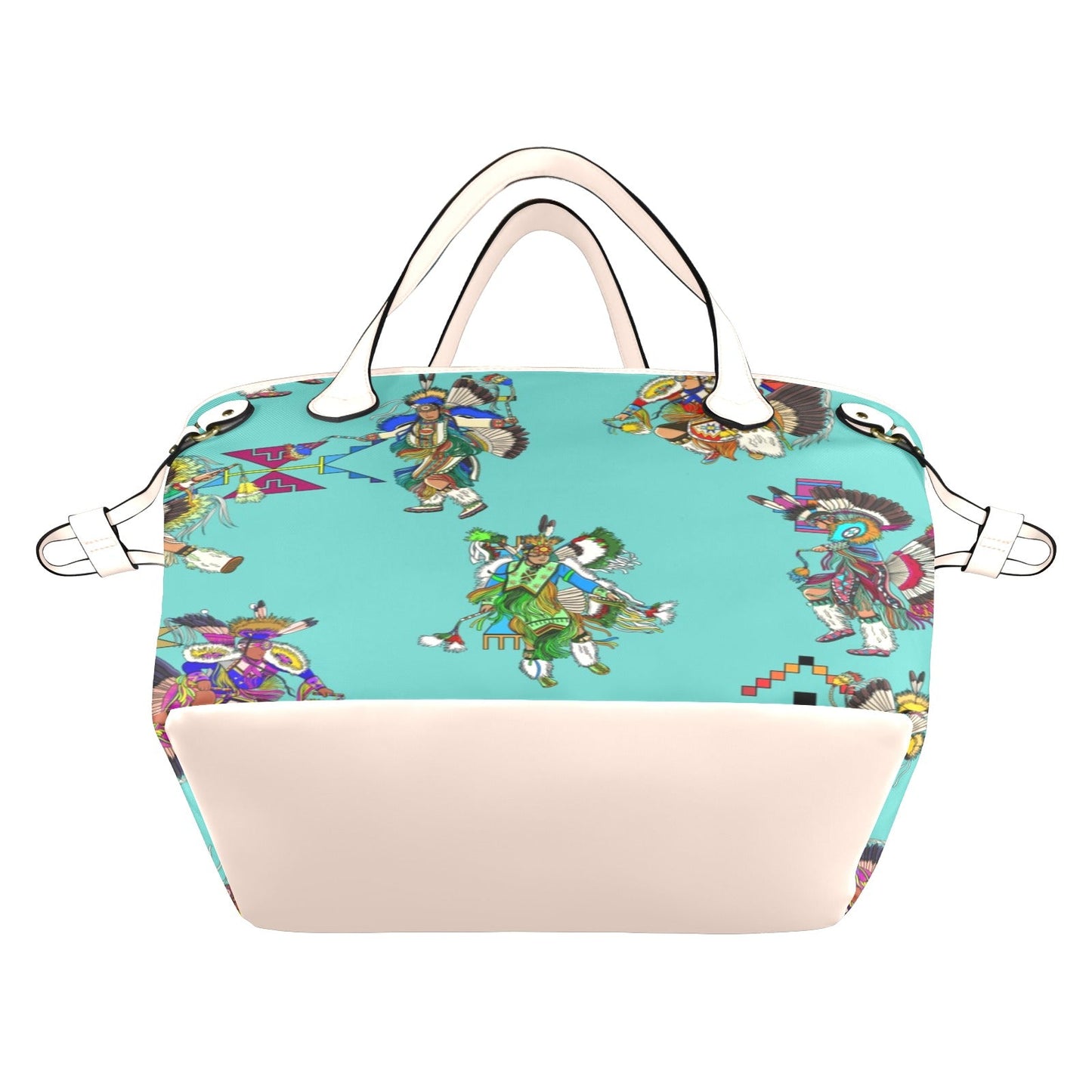 Men's Fancy Dancers Eggshell Blue Clover Canvas Tote