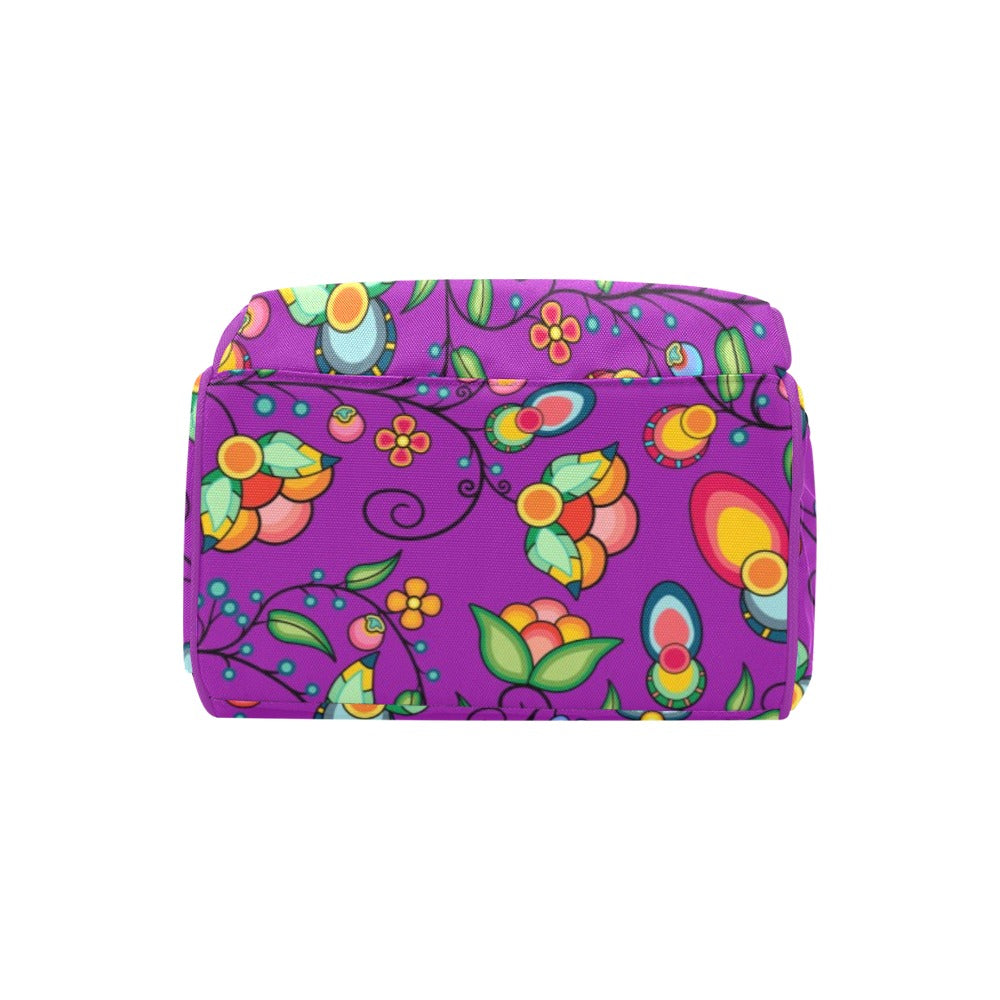 Floral Bounty Purple Multi-Function Diaper Backpack