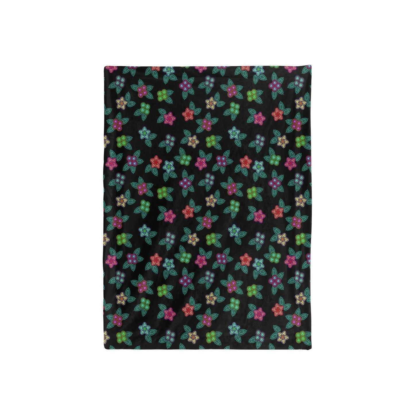 Berry Flowers Black Baby Blanket 40"x50" Baby Blanket 40"x50" e-joyer