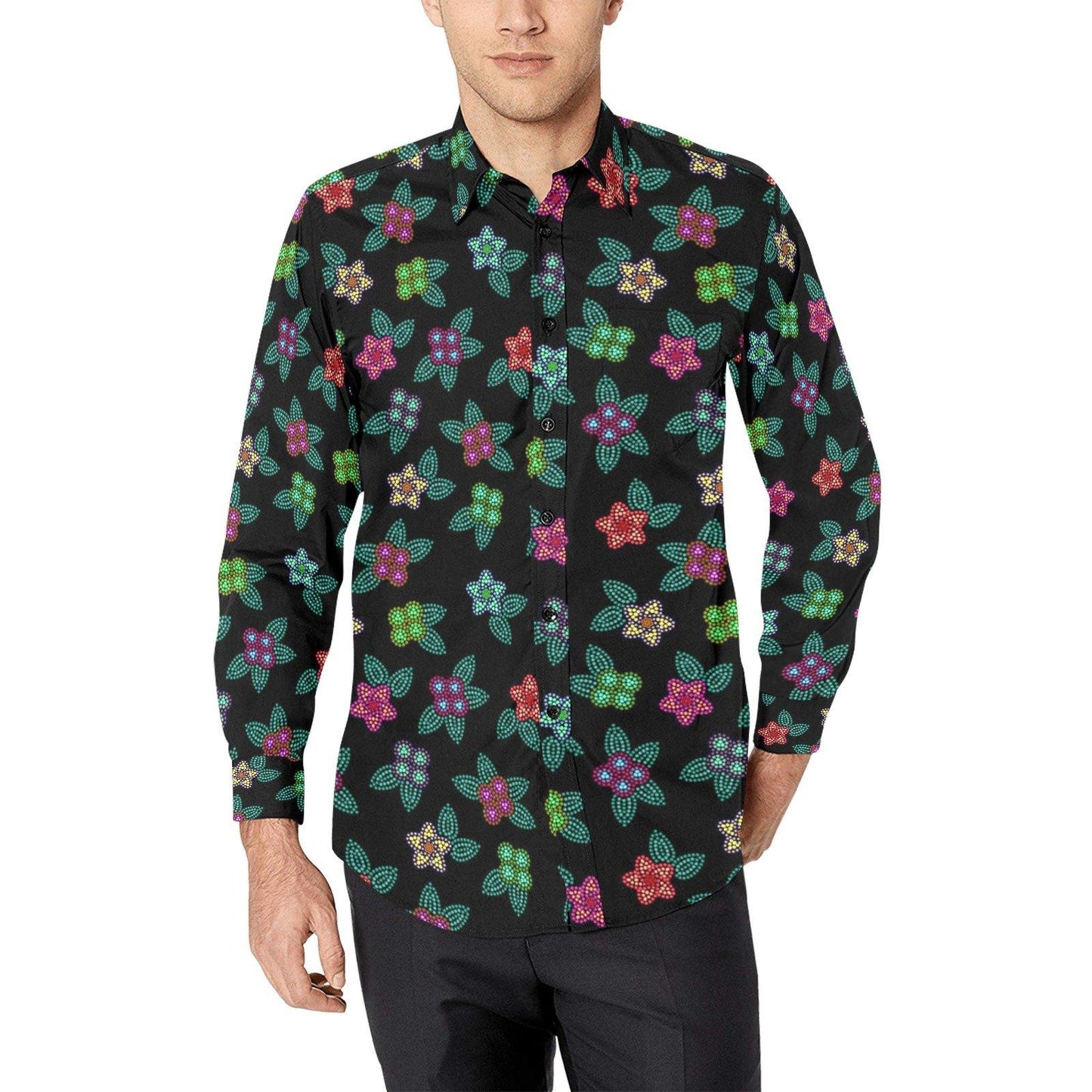 Berry Flowers Casual Dress Shirt