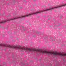 Load image into Gallery viewer, Berry Picking Pink Cotton Poplin Fabric By the Yard Fabric NBprintex 
