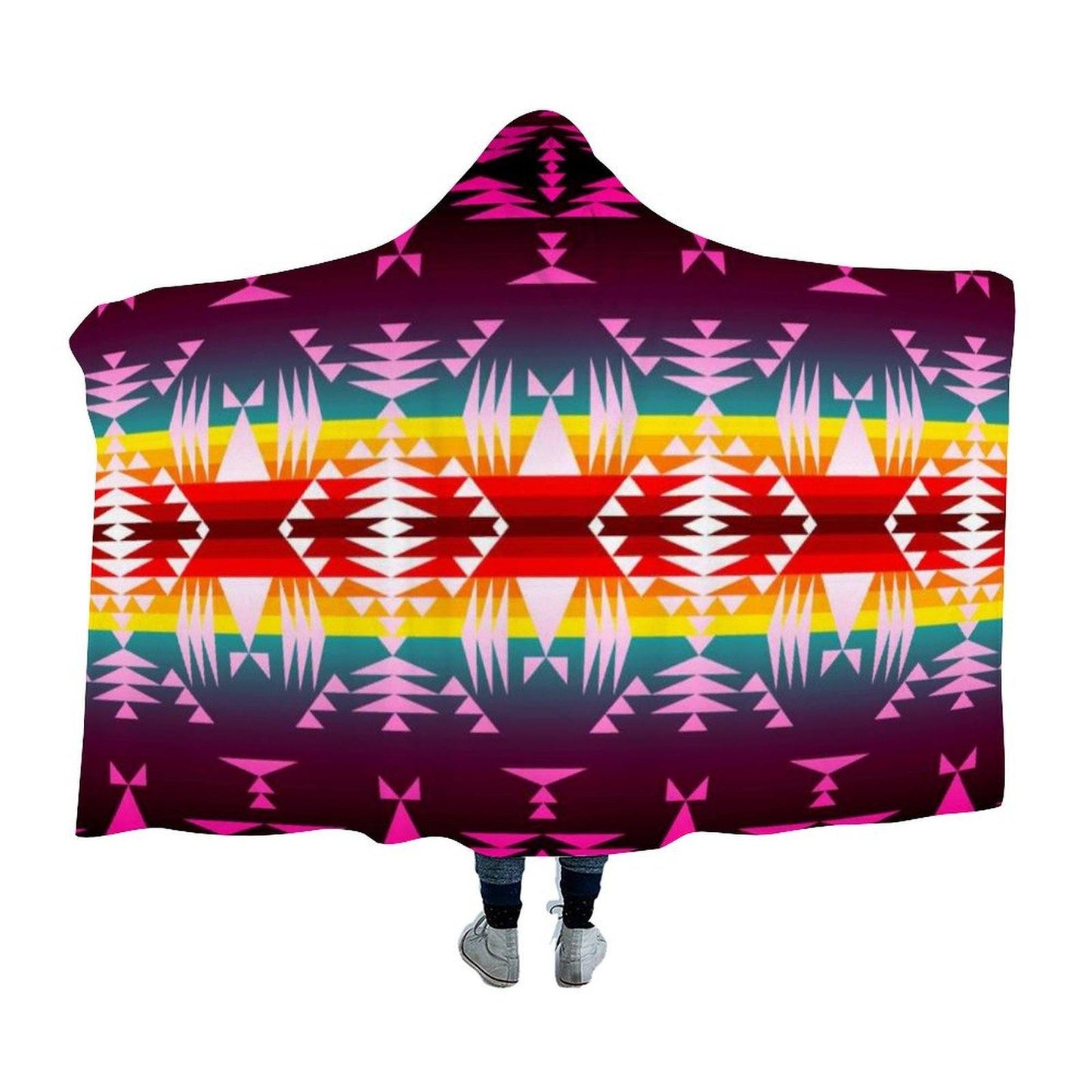 Between the Mountains Hooded Blanket