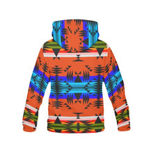 Load image into Gallery viewer, Between the Mountains Orange All Over Print Hoodie for Women (USA Size) (Model H13) All Over Print Hoodie for Women (H13) e-joyer 

