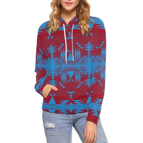 Between the Mountains Sierra Deep Lake All Over Print Hoodie for Women (USA Size) (Model H13) All Over Print Hoodie for Women (H13) e-joyer 