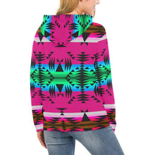 Load image into Gallery viewer, Between the Mountains Sunset All Over Print Hoodie for Women (USA Size) (Model H13) All Over Print Hoodie for Women (H13) e-joyer 
