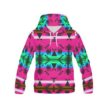 Load image into Gallery viewer, Between the Mountains Sunset All Over Print Hoodie for Women (USA Size) (Model H13) All Over Print Hoodie for Women (H13) e-joyer 
