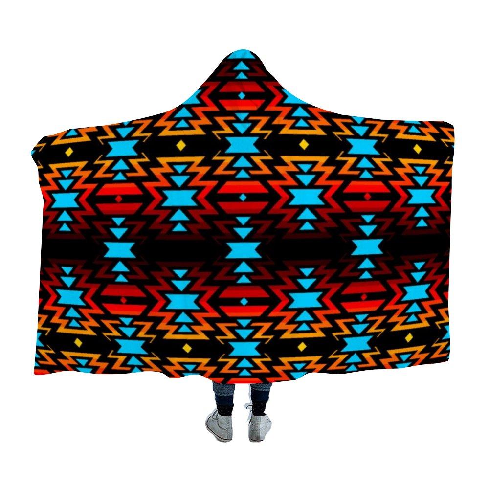 Black Fire Hooded Blanket