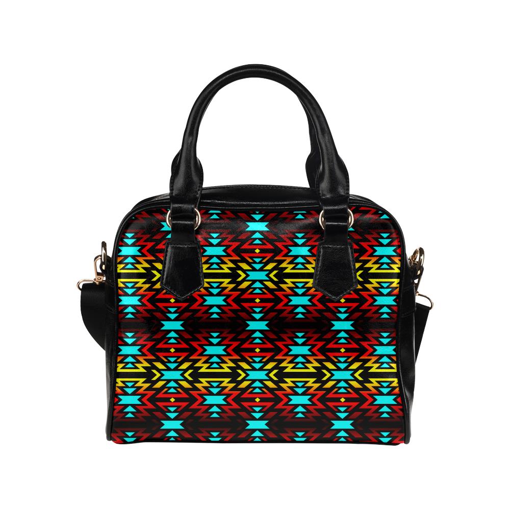 Black Fire Shoulder Handbag