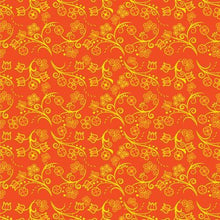 Load image into Gallery viewer, Blue Trio Orange Cotton Poplin Fabric By the Yard Fabric NBprintex 
