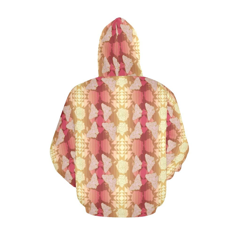 Butterfly and Rose on Geometric All Over Print Hoodie for Men (USA Size) (Model H13) All Over Print Hoodie for Men (H13) e-joyer