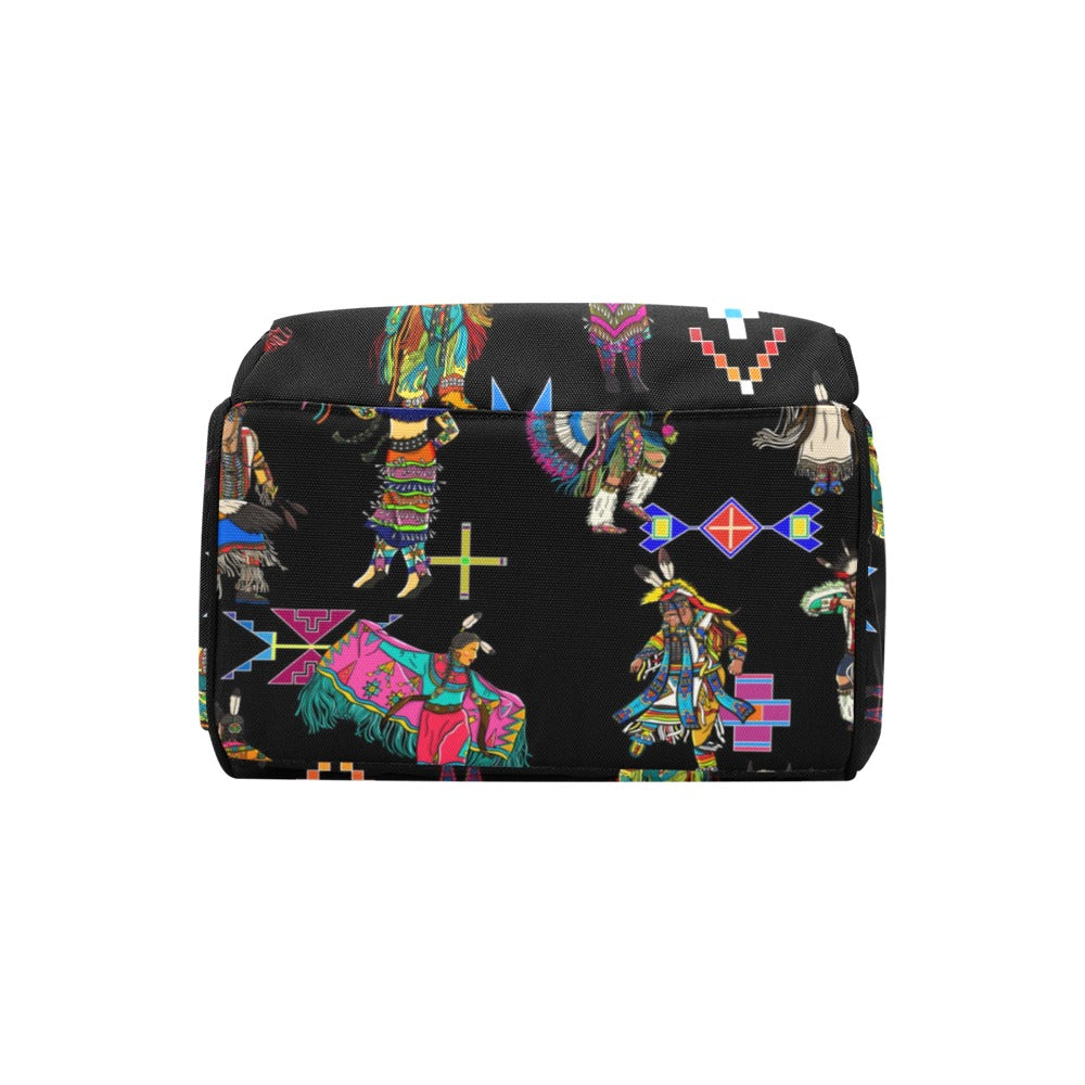 Grand Entry Dancers Black Multi-Function Diaper Backpack