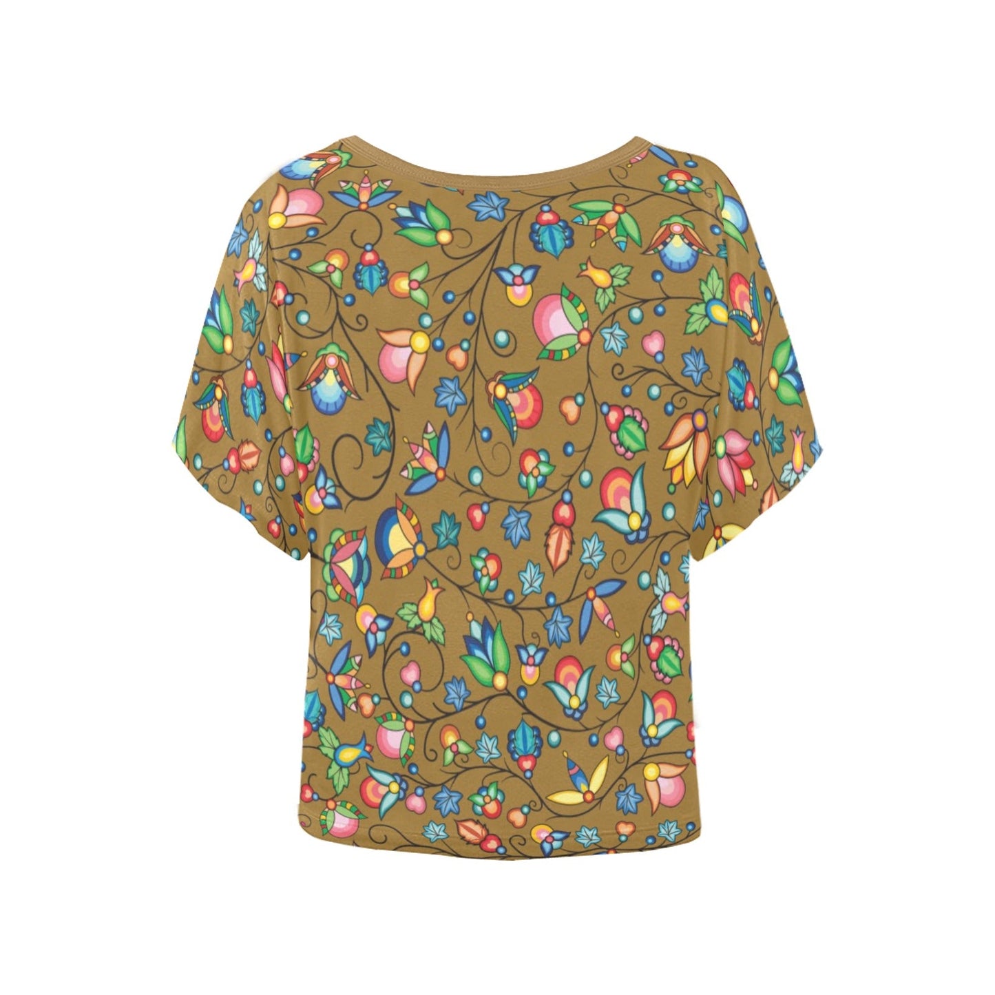 Prairie Plains Spirit Fall Leaves Women's Batwing-Sleeved Blouse T shirt